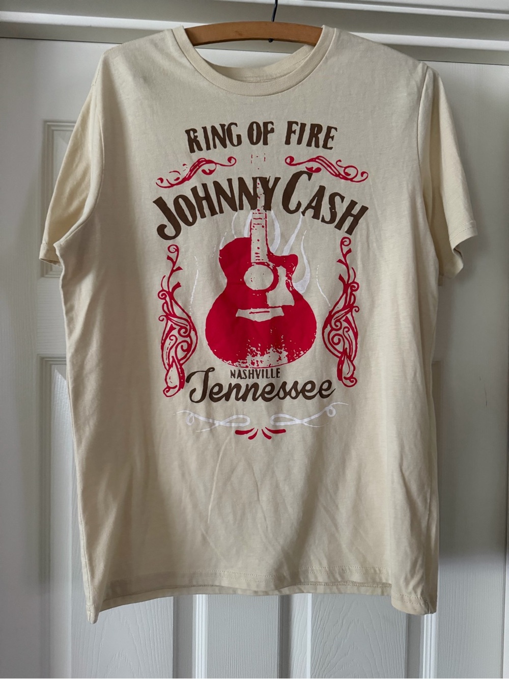 Ash Cream Johnny Cash "Ring of Fire" Graphic Tee with Red Guitar